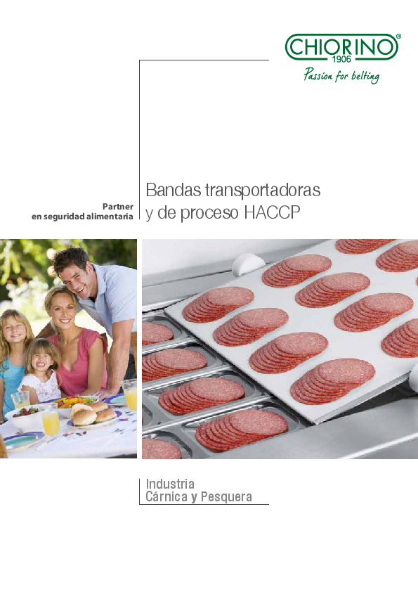 Alimentaria - Industria cárnica y pesquera - Bandas transportadoras y de proceso HACCP