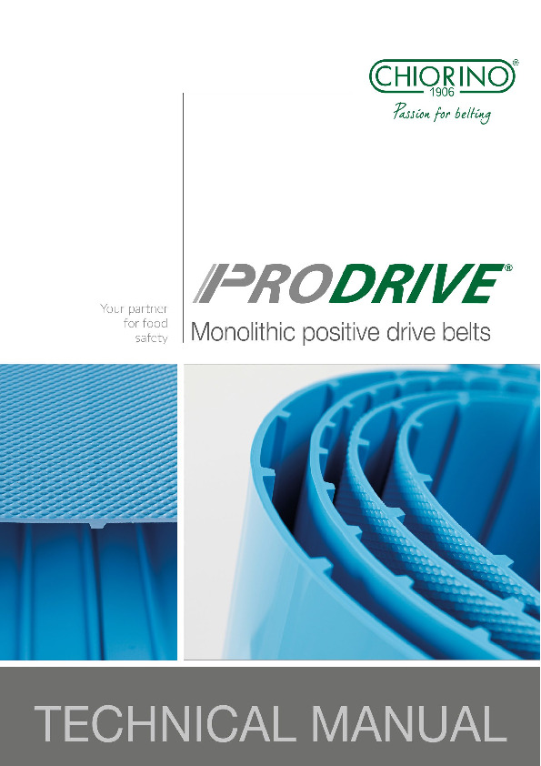 Technical Manual - Prodrive®: Monolithic positive drive belts