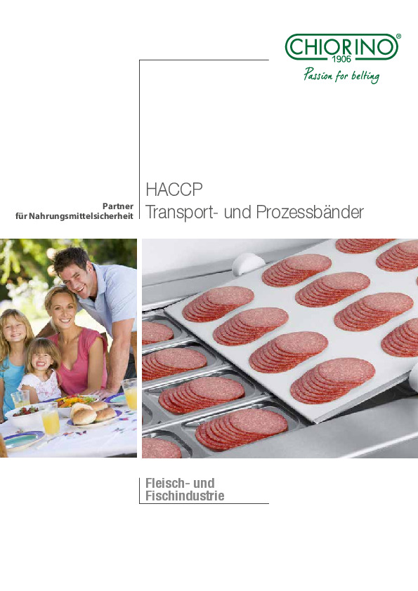 Nahrung - Fleisch- und Fischindustrie - HACCP Transport und Prozessbänder