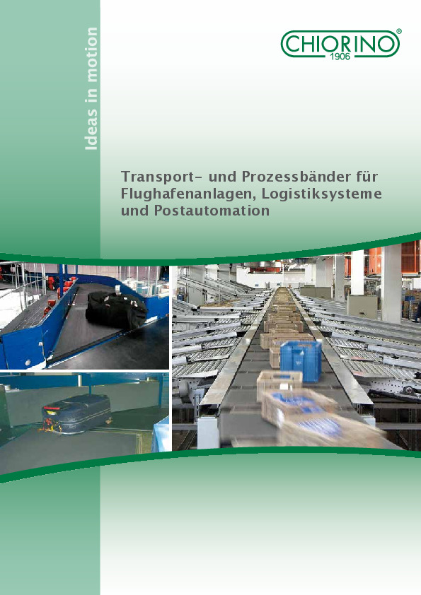 Transport- und Prozessbänder für Flughafenanlagen, Logistiksysteme und Postautomation
