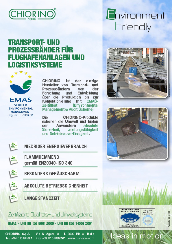 Flughafenanlagen, Logistiksysteme und Postautomation - Environment Friendly Transportbänder file preview