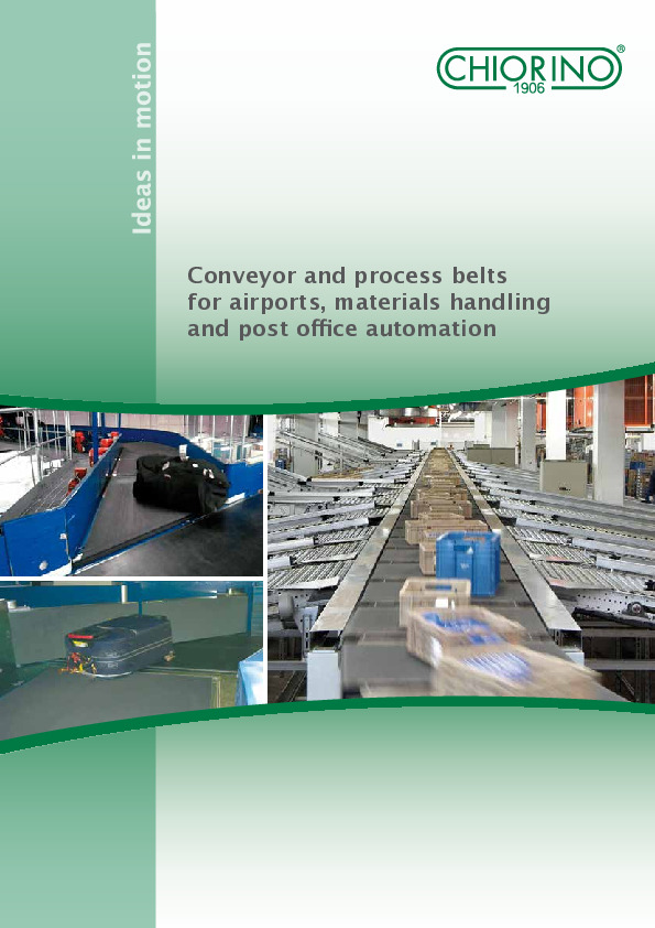 Airports, materials handling, postal automation - Conveyor and process belts