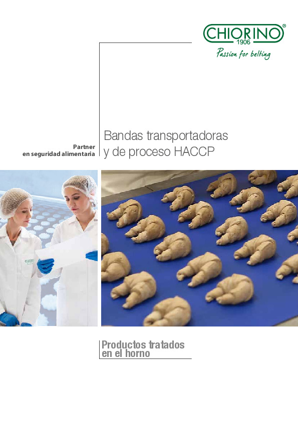 Alimentaria - Productos tratados en el horno - Bandas transportadoras y de proceso HACCP