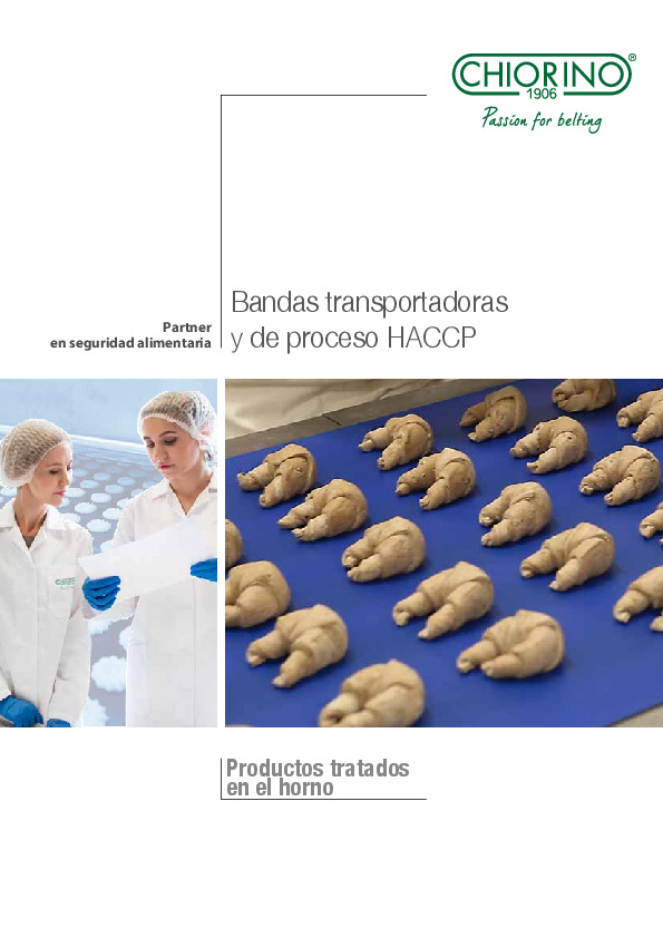 Alimentaria - Productos tratados en el horno - Bandas transportadoras y de proceso HACCP