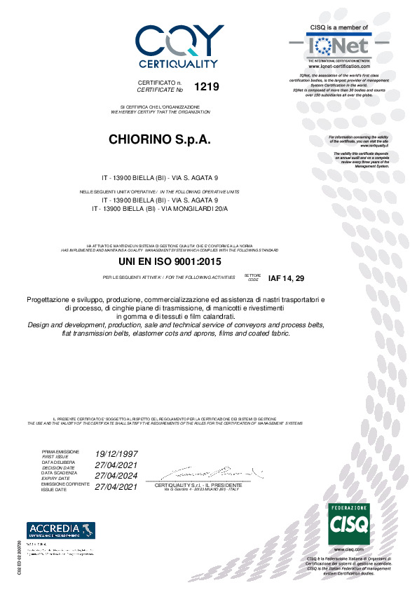 UNI EN ISO 9001:2015 fájl előnézete