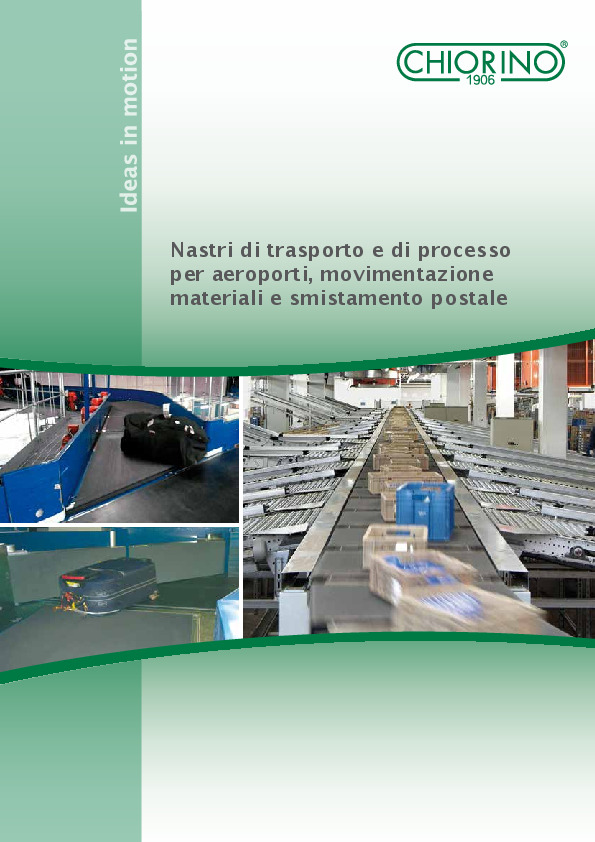 Aeroporti, movimentazione materiali, automazione postale - Nastri di trasporto e di processo anteprima