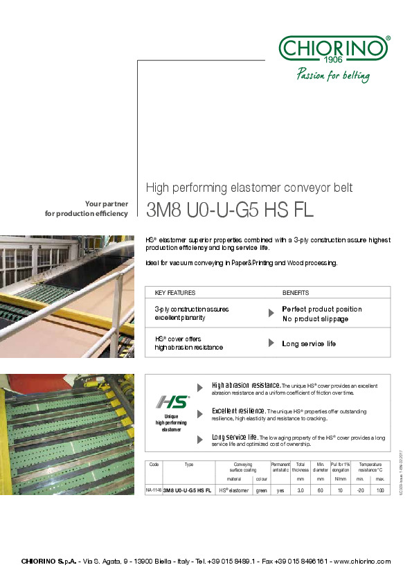 HS® high performing elastomer belt 3M8 U0-U-G5 HS FL file preview