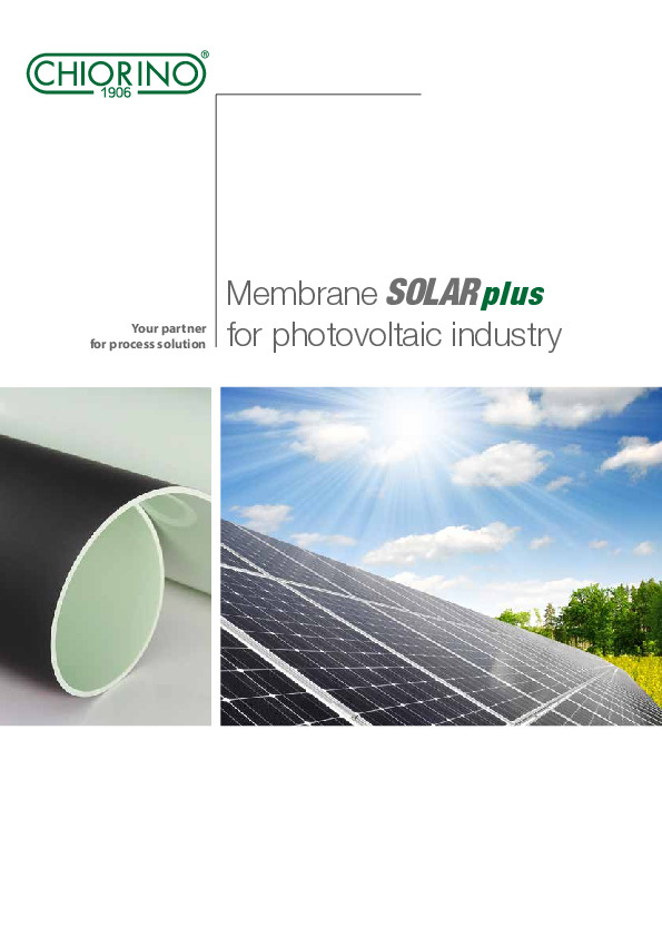 Fotovoltaico - Laminazione pannelli solari - Membrana SOLAR PLUS (inglese)