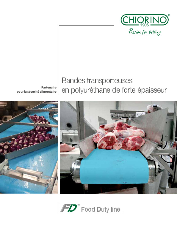 Alimentaire - Food Duty - Bandes transporteuses en polyuréthane de forte épaisseur