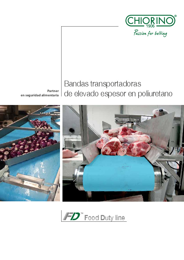 Alimentaria - Food Duty - Bandas transportadoras de elevado espesor en poliuretano