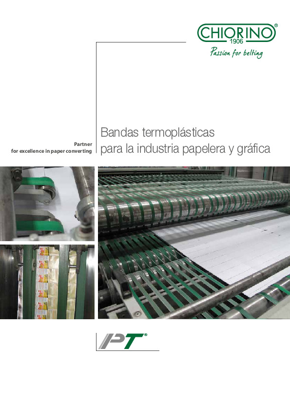 Industria editorial, gráfica y del papel - Bandas termoplásticas serie PT