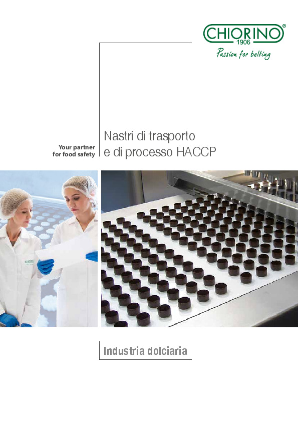Alimentare - Industria dolciaria - Nastri di trasporto e di processo HACCP
